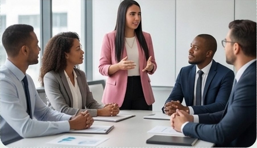 Sesion de bienestar laboral en empresa