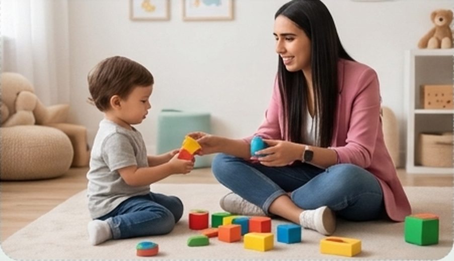 Terapia infantil con material didactico